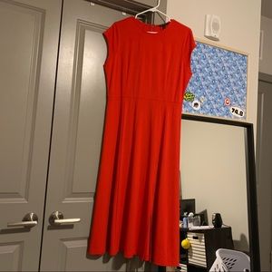 Cap Sleeve Midi Dress with Slit